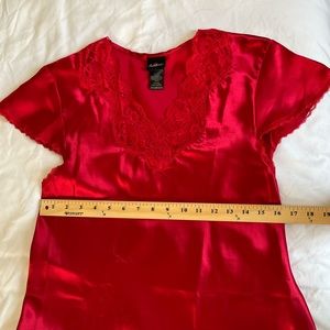 Red satin Night gown